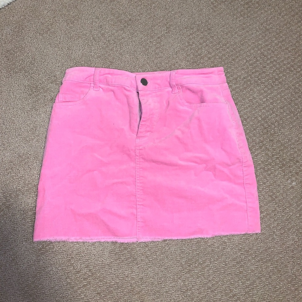 pink jean skirt
